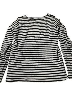 Nili Lotan Black and White Striped Long Sleeve Tee